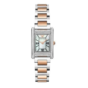 Buy Shop Emporio Armani Genni Mother of Pearl Dial Two Tone Steel Strap Watch for Women - AR11626 USA Online