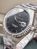 Buy Shop Maserati Competizione Black Dial Silver Steel Strap Watch for Men - R8853100028 USA Online