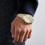 Buy Shop Emporio Armani Elegant Chronograph Cream Dial Two Tone Steel Strap Watch for Men - AR11605 USA Online