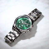 Buy Shop Maserati Competizione Chronograph Green Dial Silver Steel Strap Watch for Men - R8853100044 USA Online