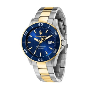 Buy Shop Maserati Competizione Diver Blue Dial Two Tone Steel Strap Watch for Men - R8873600010 USA Online