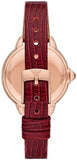 Buy Shop Emporio Armani Mia Mother of Pearl Dial Red Leather Strap Watch for Women - AR11646 USA Online