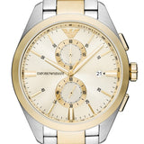 Buy Shop Emporio Armani Elegant Chronograph Cream Dial Two Tone Steel Strap Watch for Men - AR11605 USA Online