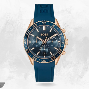Buy Shop Hugo Boss Runner Chronograph Blue Dial Blue Silicone Strap Watch for Men - 1514169 USA Online