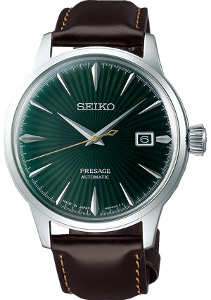 Buy Shop Seiko Presage Cocktail Time Automatic Green Dial Brown Leather Strap Watch for Men - SRPD37J1 USA Online