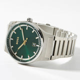 Buy Shop Hugo Boss Candor Green Dial Silver Steel Strap Watch for Men - 1514079 USA Online