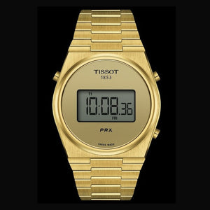 Buy Shop Tissot PRX Digital Quartz Gold Dial Gold Steel Strap Watch for Men - T137.463.33.020.00 USA Online