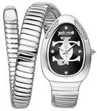 Buy Shop Just Cavalli Glam Evo 5 Black Dial Silver Steel Strap Watch for Women - JC1L227M0025 USA Online