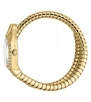 Buy Shop Just Cavalli Ornato Snake White Dial Gold Steel Strap Watch for Women - JC1L303M0025 USA Online