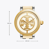 Buy Shop Tory Burch Reva Gold Dial Two Tone Steel Strap Watch for Women - TBW4016 USA Online