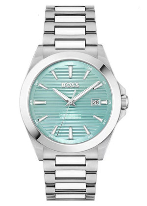 Buy Shop Hugo Boss Strike Turquoise Blue Dial Silver Steel Strap Watch for Men - 1514171 USA Online