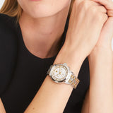 Buy Shop Tory Burch The Tory Chronograph White Dial Two Tone Steel Strap Watch for Women - TBW1052 USA Online