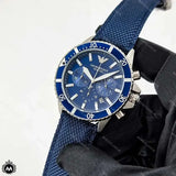Buy Shop Emporio Armani World Explorer Chronograph Blue Dial Blue Nylon Strap Watch for Men - AR11588 USA Online