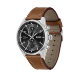 Buy Shop Hugo Boss Skytraveller Chronograph Black Dial Blue Leather Strap Watch for Men - 1514161 USA Online