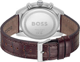Buy Shop Hugo Boss Skytraveller Chronograph Blue Dial Brown Leather Strap Watch for Men - 1514194 USA Online