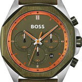 Buy Shop Hugo Boss Cloud Chronograph Olive Green Dial Green Leather Strap Watch for Men - 1514018 USA Online