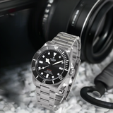 Tudor Pelagos Black Dial Grey Steel Strap Watch for Men - M25407N-0001