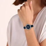 Buy Shop Emporio Armani Mia Moonphase Blue Dial Blue Leather Strap Watch for Women - AR11629 USA Online