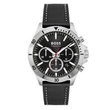 Buy Shop Hugo Boss Troper Chronograph Black Dial Black Leather Strap Watch for Men - 1514055 USA Online