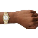 Buy Shop Emporio Armani Federica Mother of Pearl White Dial Gold Steel Strap Watch for Women - AR11657 USA Online