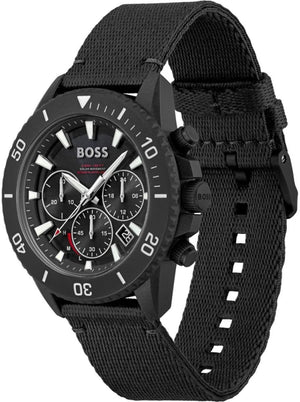Buy Shop Hugo Boss Admiral Chronograph Black Dial Black Nylon Strap Watch for Men - 1513918 USA Online