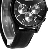 Buy Shop Emporio Armani Antonio Chronograph Black Dial Black Leather Strap Watch for Men - AR11583 USA Online