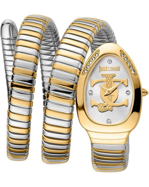 Buy Shop Just Cavalli Glam Evo 5 Silver Dial Two Tone Steel Strap Watch for Women - JC1L228M0065 USA Online