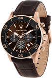 Buy Shop Maserati Competizione Chronograph Brown Dial Brown Leather Strap Watch for Men - R8871600001 USA Online