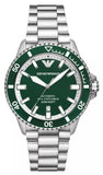 Buy Shop Emporio Armani Sea Explorer Green Dial Silver Steel Strap Watch for Men - AR60080 USA Online