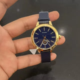 Buy Shop Tory Burch Collins Quartz Blue Dial Blue Leather Strap Watch for Women - TBW1203 USA Online