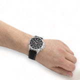 Buy Shop Hugo Boss Troper Chronograph Black Dial Black Leather Strap Watch for Men - 1514055 USA Online
