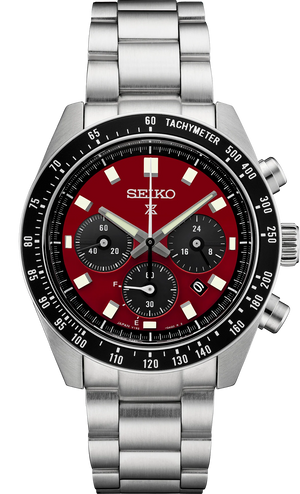 Buy Shop Seiko Prospex US Special Edition Speedtimer Solar Chronograph Red Dial Silver Steel Strap Watch for Men - SSC927 USA Online