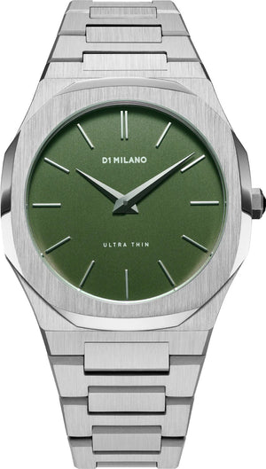 Buy Shop D1 Milano Ultra Thin Moss Green Dial Silver Steel Strap Watch for Men - D1-UTBJ06 USA Online