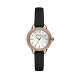 Buy Shop Emporio Armani Mia Mother of Pearl Dial Black Leather Strap Watch for Women - AR11598 USA Online