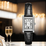 Buy Shop Emporio Armani Two Hand Crystals Silver Dial Black Leather Strap Watch for Women - AR11623 USA Online