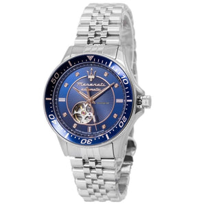 Buy Shop Maserati SFIDA Special Edition Automatic Blue Dial Silver Steel Strap Watch for Men - R8823140013 USA Online