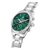 Buy Shop Maserati Competizione Chronograph Green Dial Silver Steel Strap Watch for Men - R8853100044 USA Online