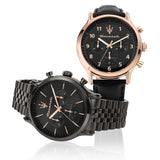 Buy Shop Maserati Epoca Limited Edition Chronograph Black Dial Black Leather Strap Watch for Men - R8871618015 USA Online