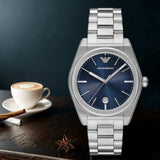 Buy Shop Emporio Armani Frederico Analog Blue Dial Silver Steel Strap Watch for Men - AR11620 USA Online