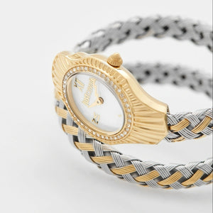 Buy Shop Just Cavalli Twined Mother of Pearl Dial Two Tone Steel Strap Watch for Women - JC1L305M0055 USA Online