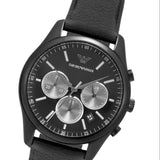Buy Shop Emporio Armani Antonio Chronograph Black Dial Black Leather Strap Watch for Men - AR11583 USA Online