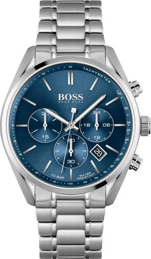 Buy Shop Hugo Boss Grand Prix Chronograph Blue Dial Silver Steel Strap Watch for Men - 1514226 USA Online