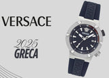 Buy Shop Versace Greca Diver Quartz Blue Dial Blue Rubber Strap Watch for Men - VE8G00124 USA Online