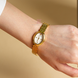 Buy Shop Tory Burch Oval White Dial Gold Steel Strap Watch for Women - TBW6032 USA Online