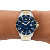 Buy Shop Emporio Armani World Explorer Blue Dial Two Tone Steel Strap Watch for Men - AR11682 USA Online