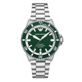 Buy Shop Emporio Armani Sea Explorer Green Dial Silver Steel Strap Watch for Men - AR60080 USA Online