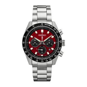 Buy Shop Seiko Prospex US Special Edition Speedtimer Solar Chronograph Red Dial Silver Steel Strap Watch for Men - SSC927 USA Online