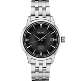 Seiko Presage Cocktail Time Automatic Black Dial Silver Steel Strap Watch for Men - SRPE17J1