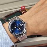 Buy Shop Maserati Competizione Blue Dial Silver Steel Strap Watch for Men - R8853100029 USA Online