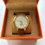 Buy Shop Tory Burch Collins Quartz White Dial Brown Leather Strap Watch for Women - TBW1202 USA Online